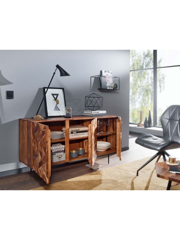 KADIMA DESIGN Sideboard 144x72x47 cm Massivholz / Metall Anrichte, Kommode günstig kaufen onesize