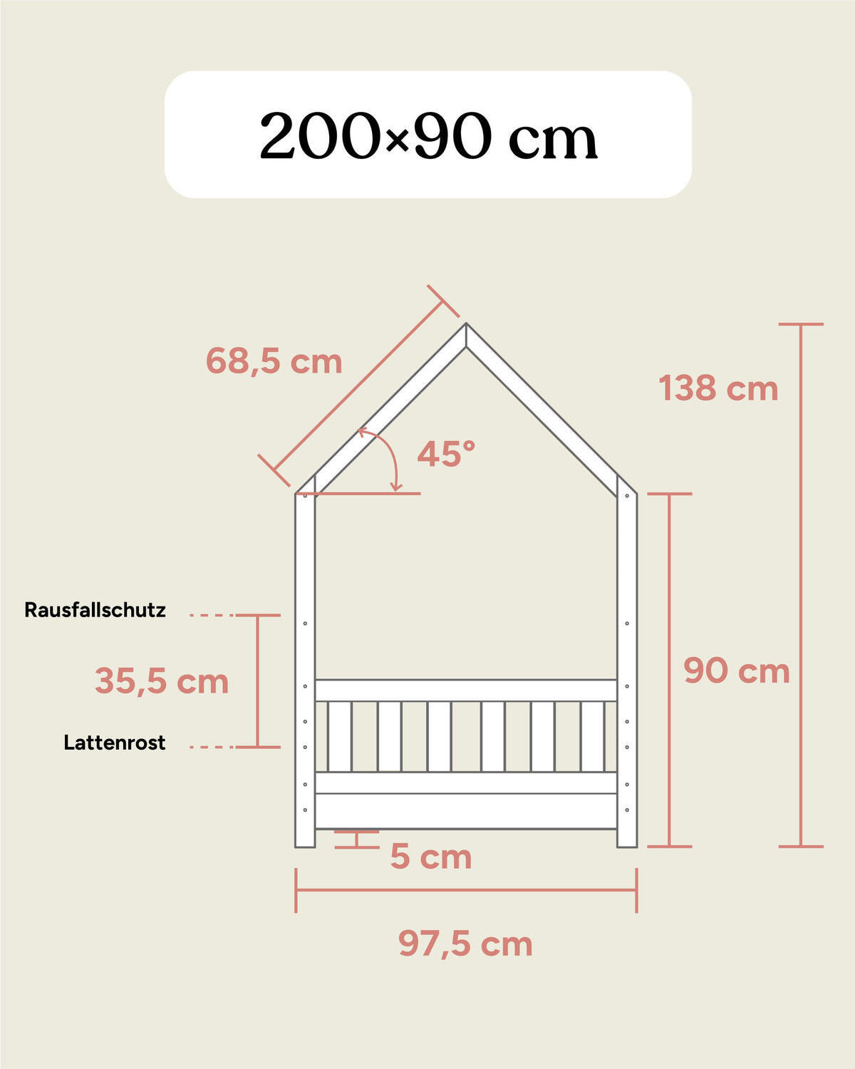 Hausbett Kiefer Weiß