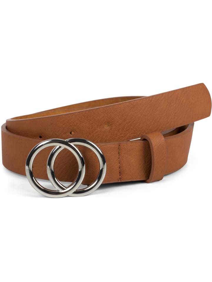 styleBREAKER Gürtel in Cognac-Silber günstig kaufen