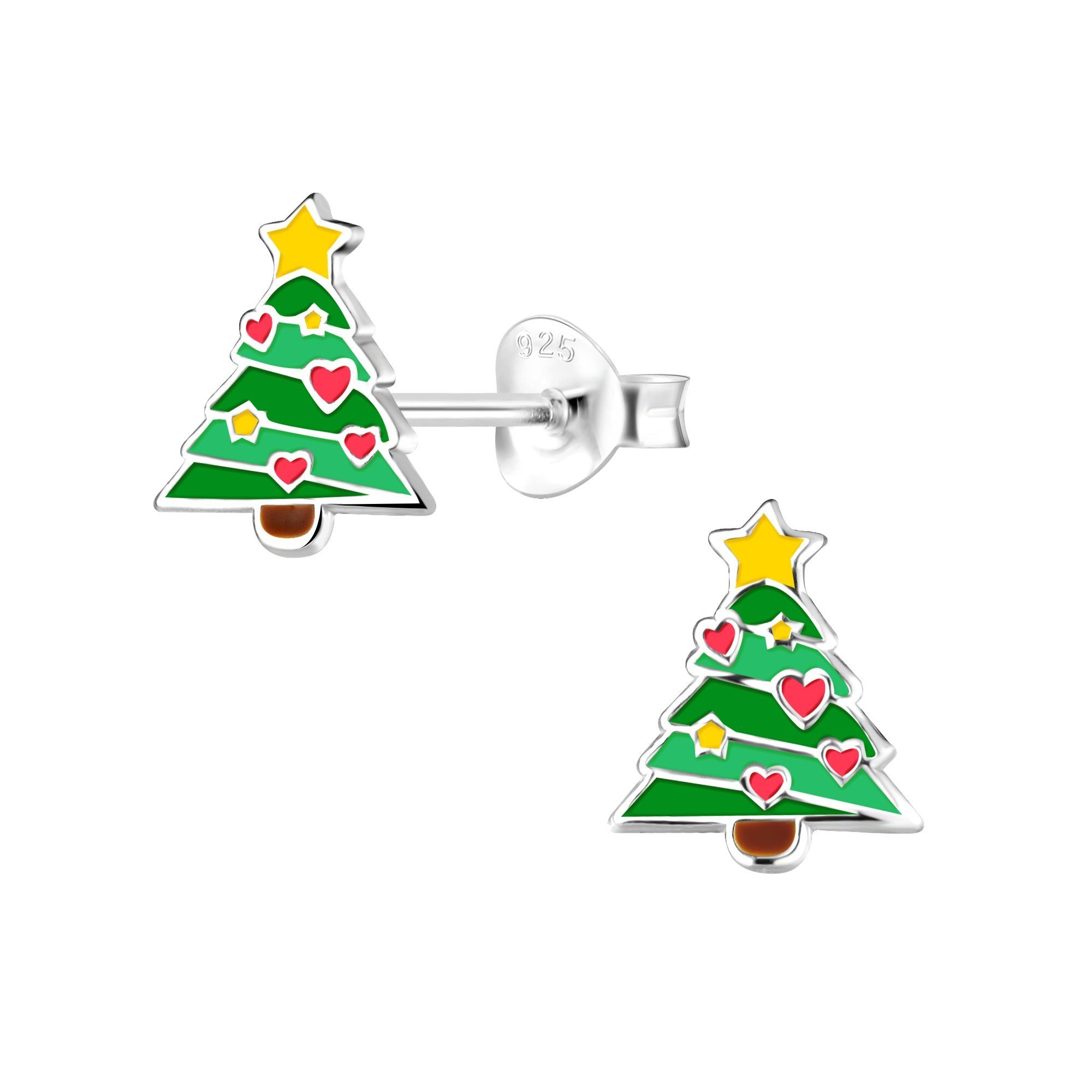 ALEXANDER YORK Paar Ohrstecker WEIHNACHTSBAUM Herz, 2-tlg., 925 Sterling Silber
