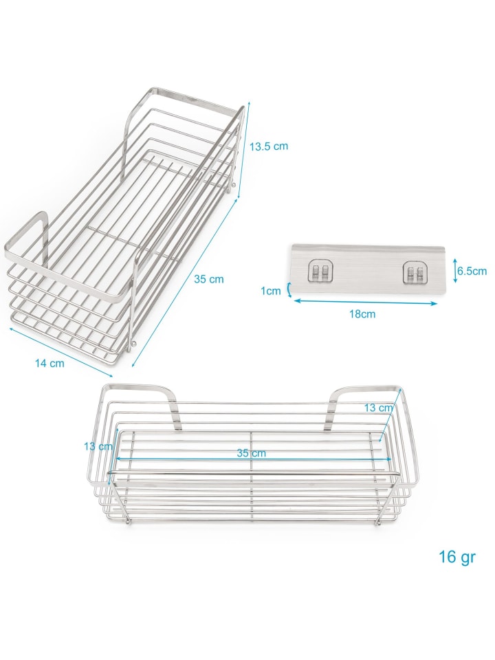 Intirilife Duschablage selbstklebend in Silber günstig kaufen onesize