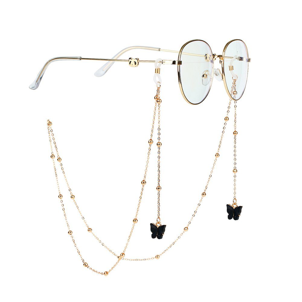 Sarfly Brillenkette Mode Gold Brillenketten, 70cm,weiß/ schwarz