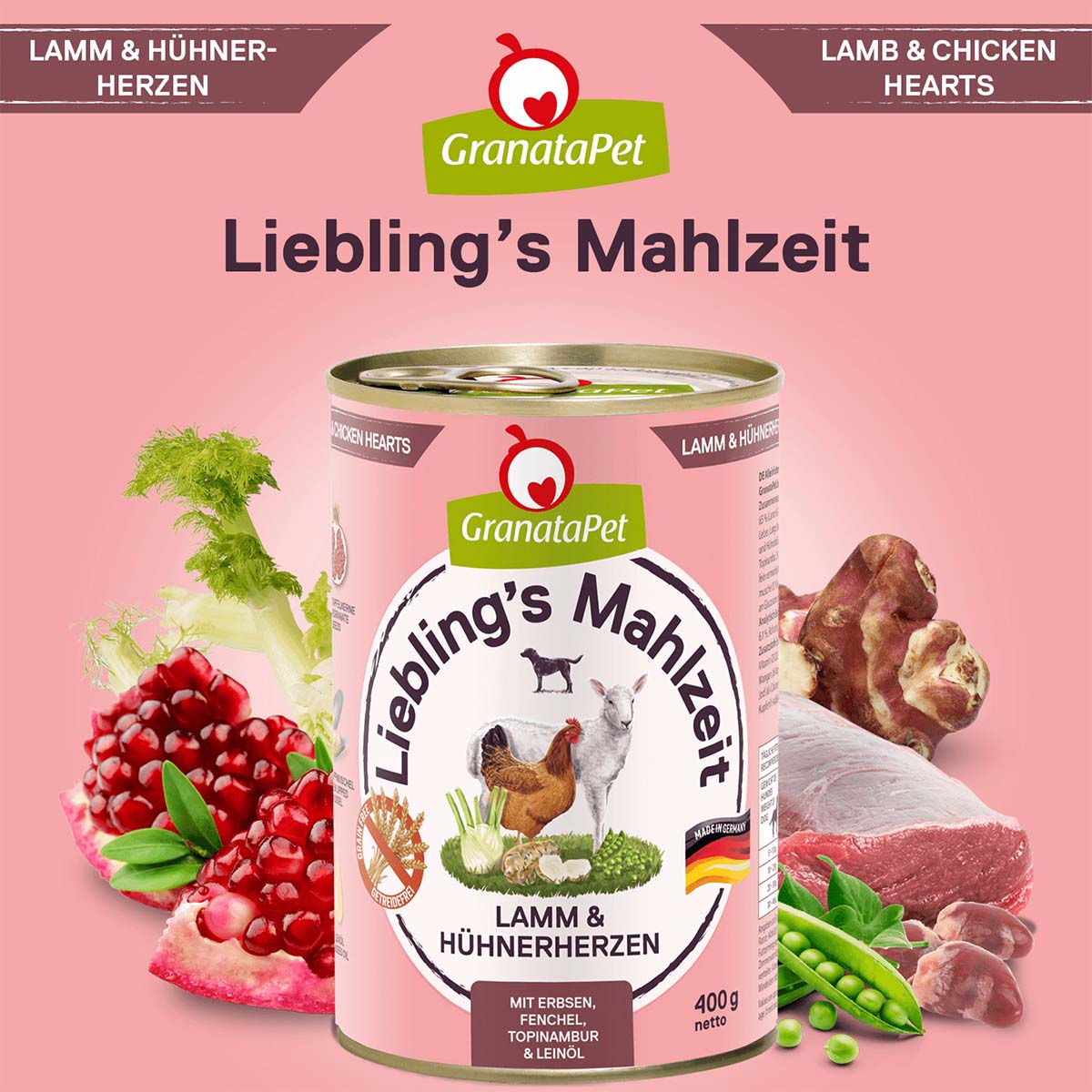 GranataPet Liebling's Mahlzeit Lamm und Hühnerherzen bei ZooRoyal