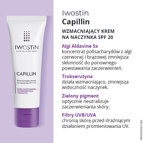 Iwostin Capillin krema za jačanje kapilara SPF 20, lagana konzistencija
