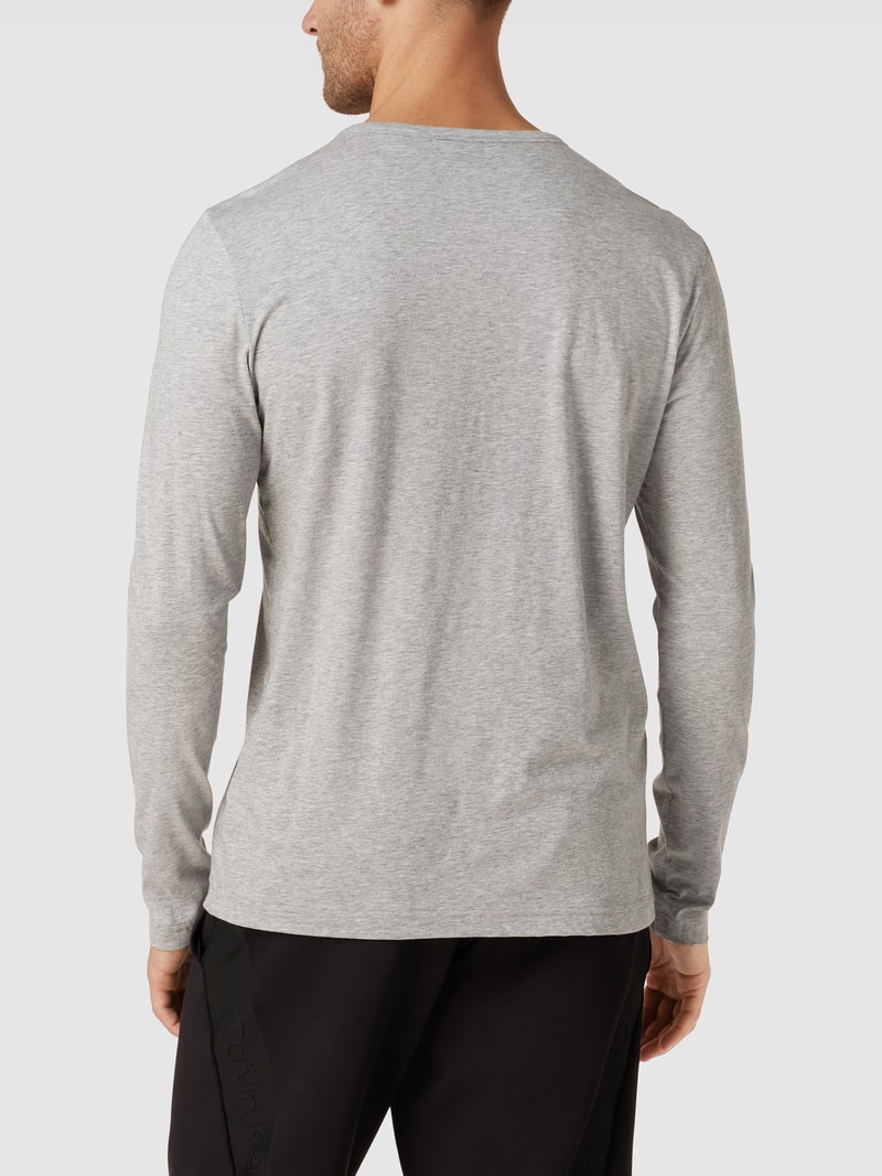Longsleeve mit Label-Detail Modell 'CURVED' in hellgrau