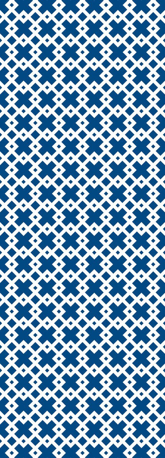 queence Vinyltapete Muster-Blau, bedruckt, 90 x 250 cm, selbstklebend