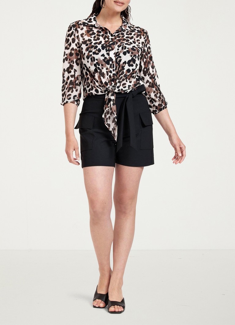 Blouse Bobby Studio Anneloes à imprimé léopard et détail nœud