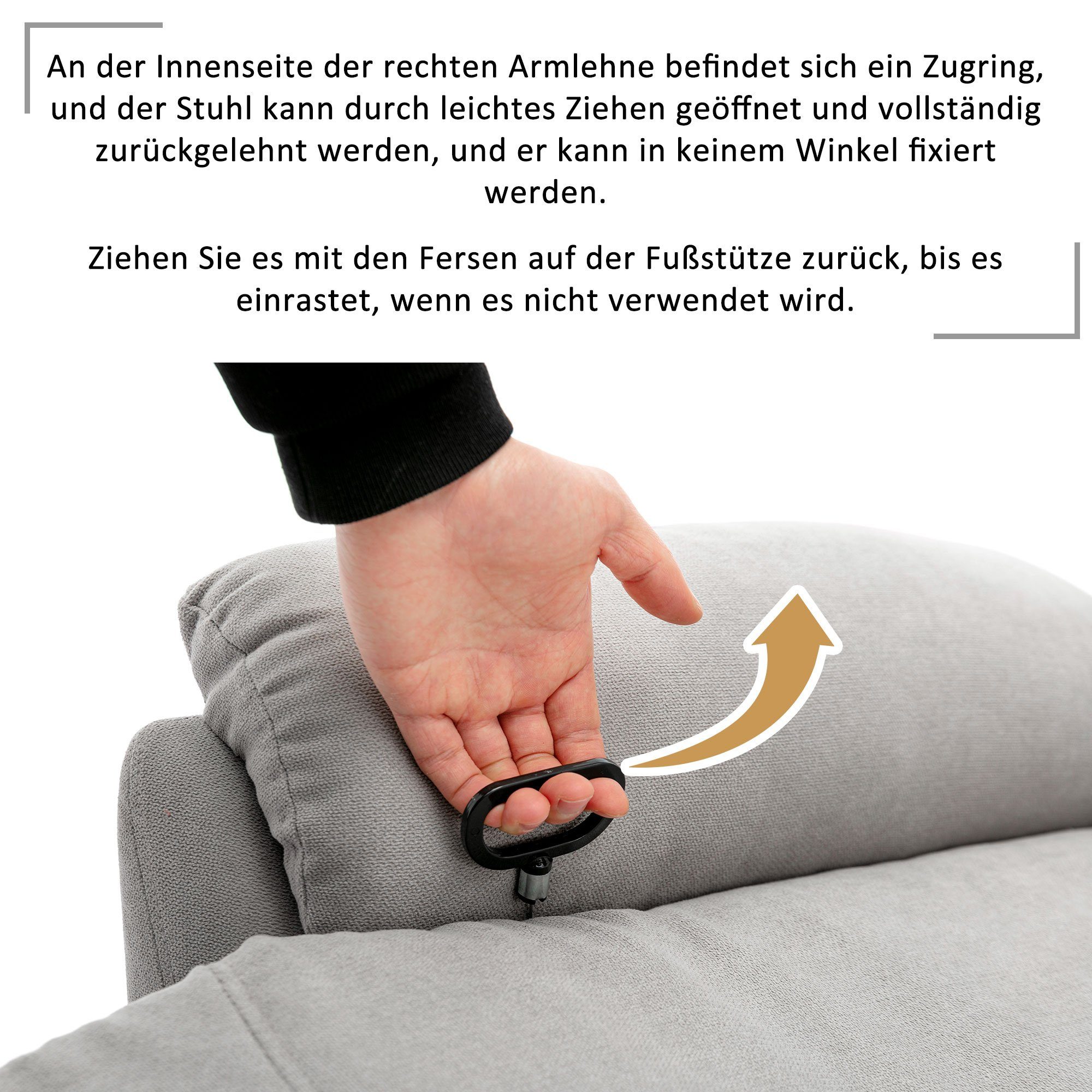 HAUSS SPLOE Relaxsessel Relaxsessel Einzelsessel Fernsehsessel (Seitentasche für Wohnzimmer XL Sessel), Hochwertiges Material