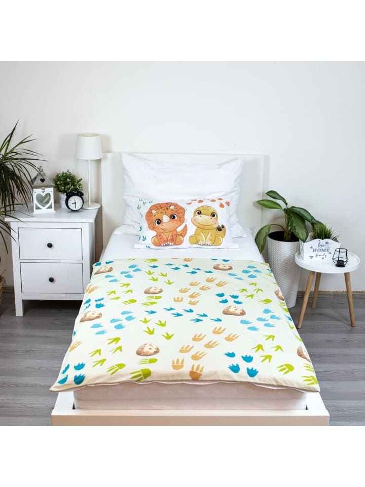 JERRY FABRICS 2-tlg.Set: Babybettwäsche Dinosaurier Freunde 100 x 135 cm in Bunt günstig kaufen 100