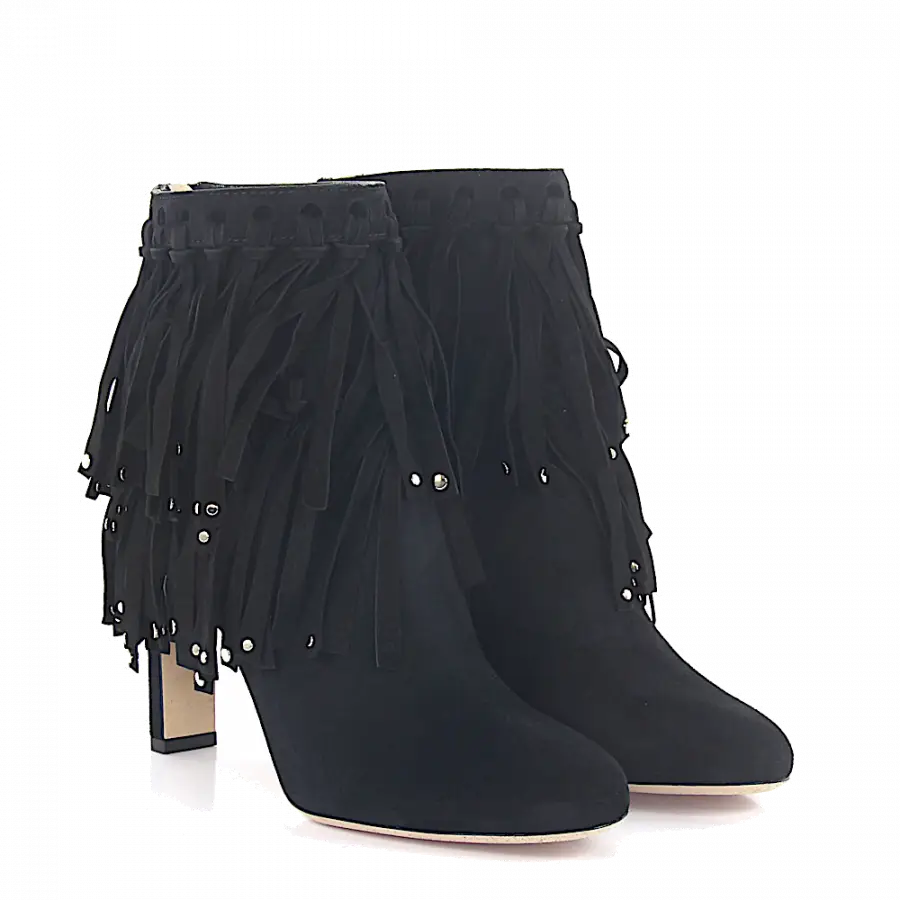 Jimmy Choo - Stiefeletten Wildleder Metallverzierung schwarz - schwarz