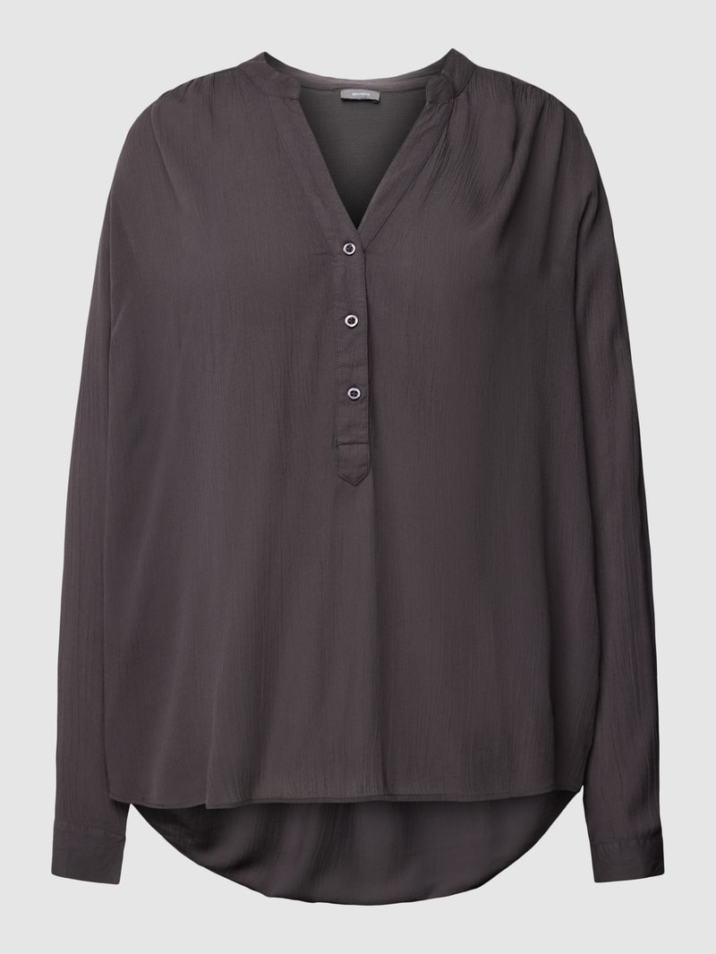 Blusenshirt mit V-Ausschnitt in anthrazit