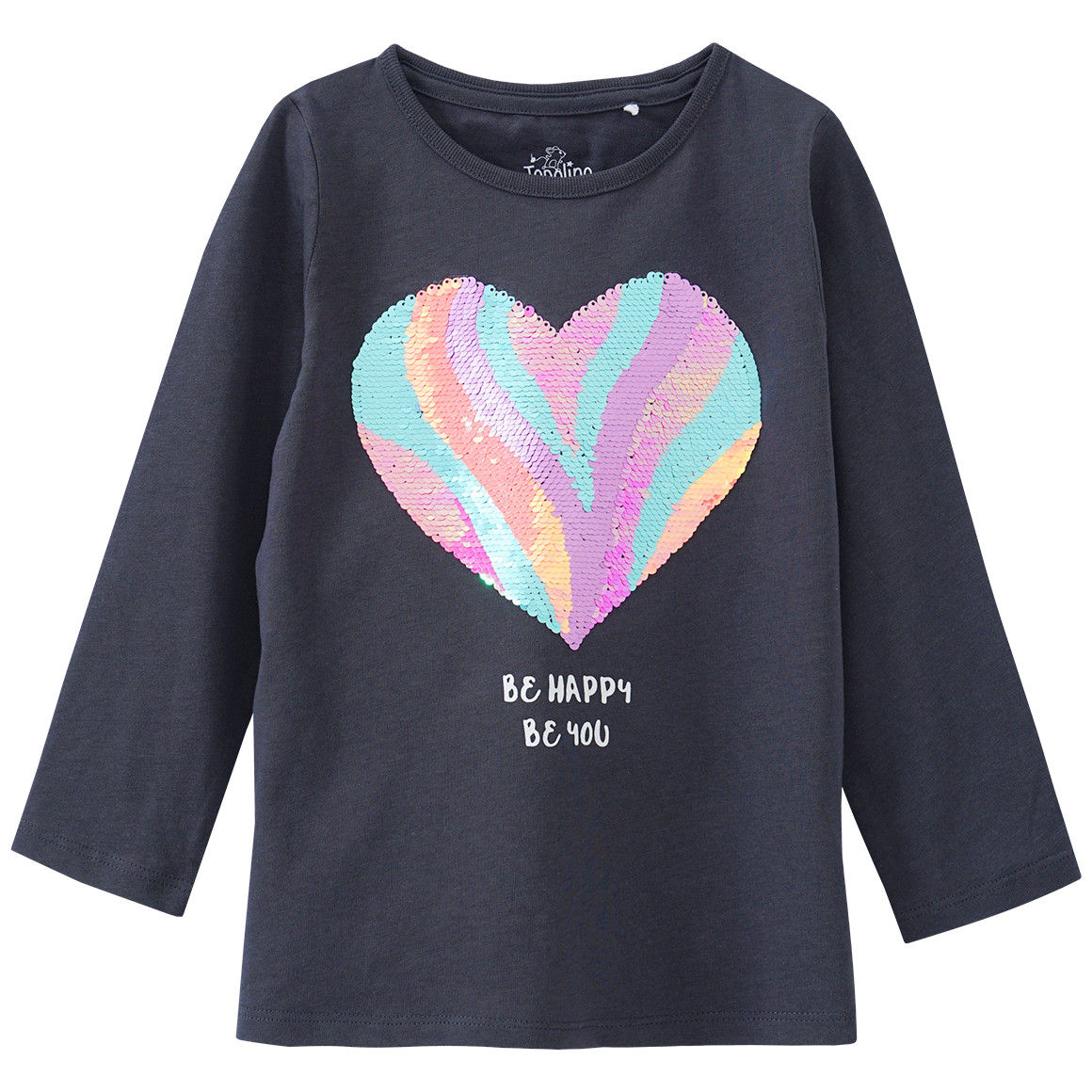 Mädchen Langarmshirt mit Wendepailletten