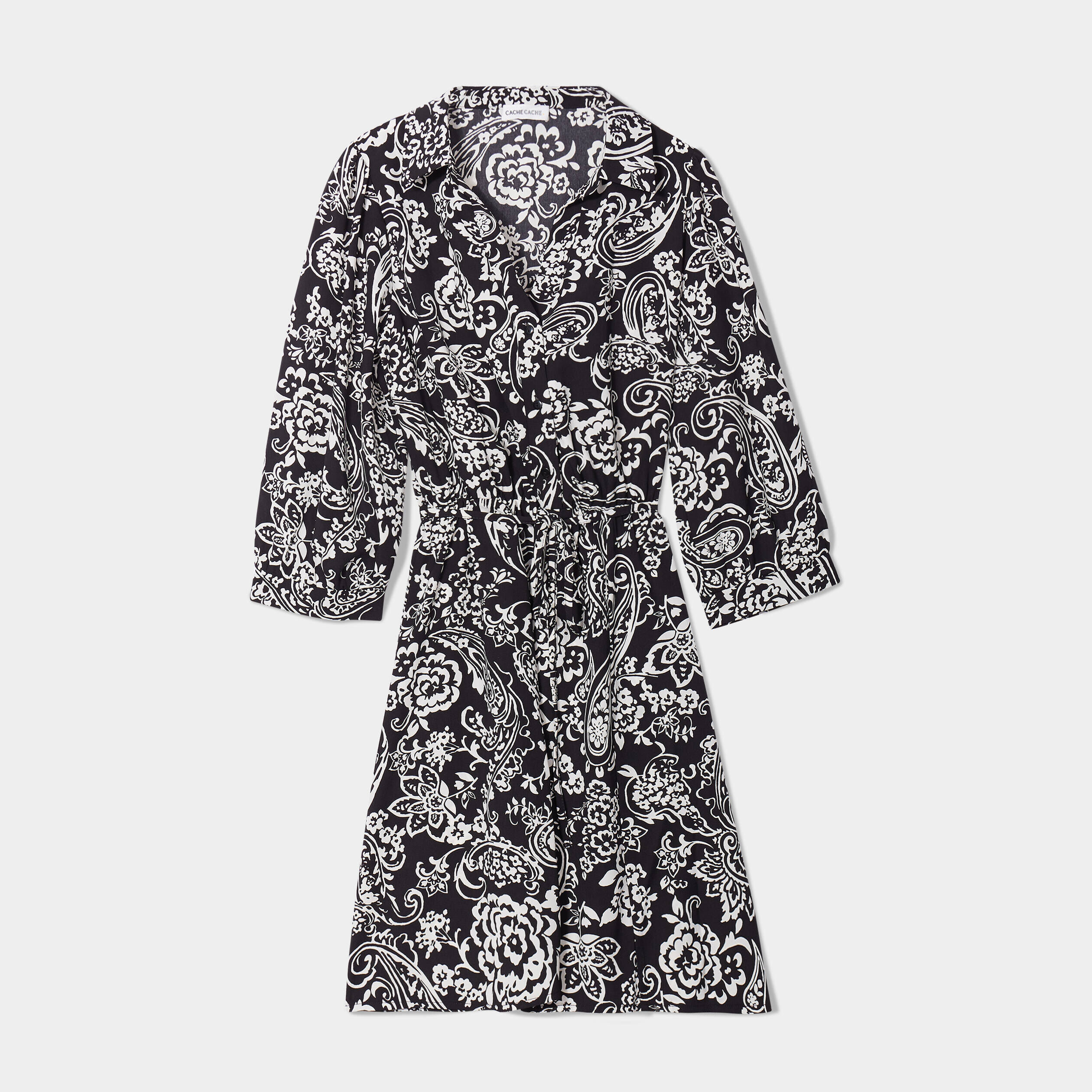 Robe patineuse manches 3/4 noir femme | Cache Cache