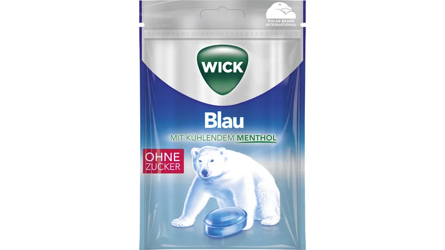WICK Blau Bonbon ohne Zucker 72 g