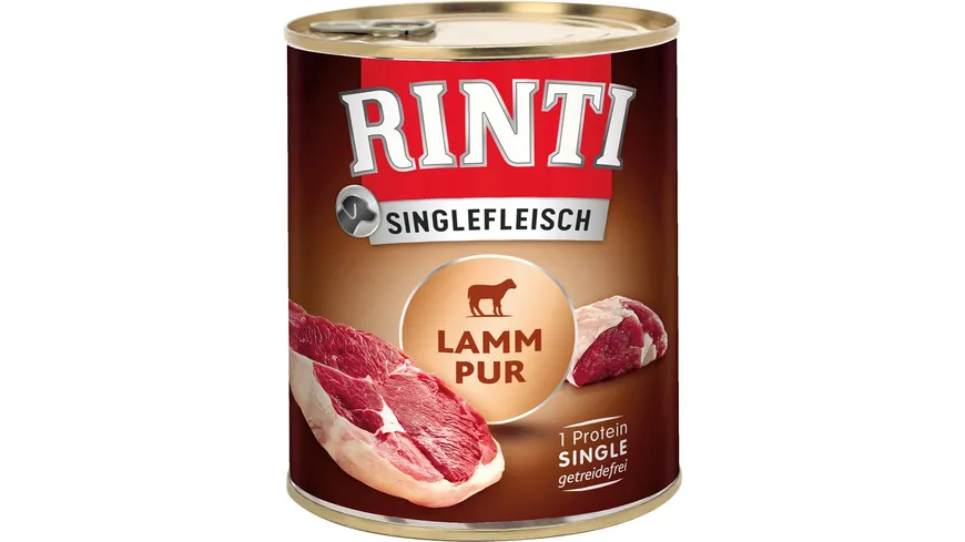 RINTI Hundenassfutter Singlefleisch Lamm Pur 800 g