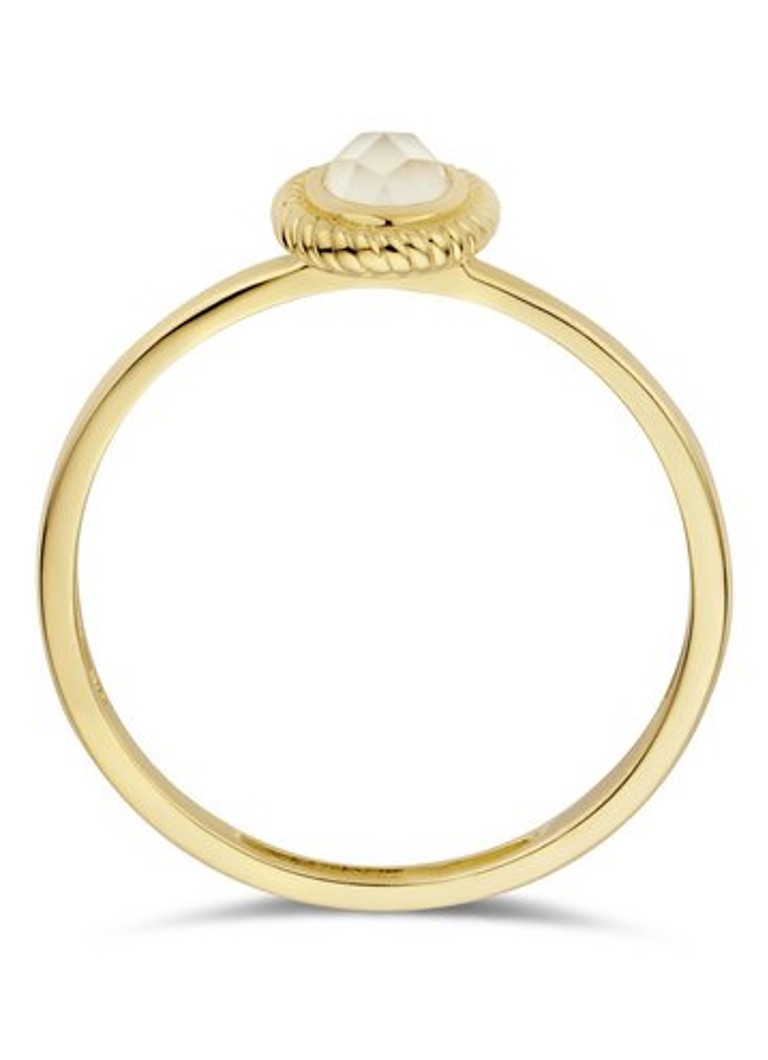 Blush  Ring van 14 karaat geelgoud met zoetwaterparel 1239YMQ