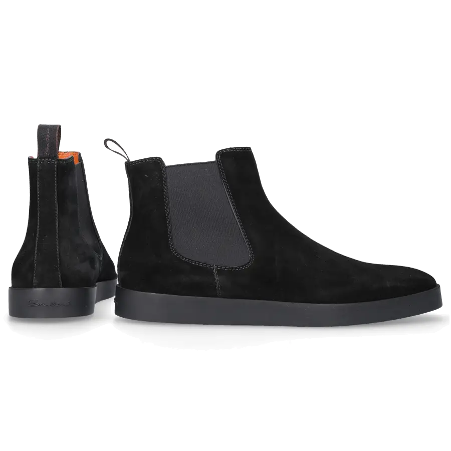 Santoni - Chelsea Boots 17833 Veloursleder - schwarz