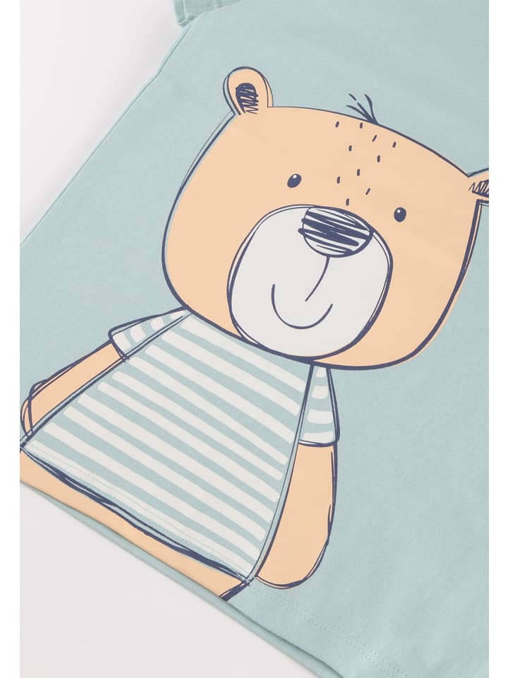 Sigikid Pyjama Kinder Schlafanzug in Hellblau/Hellbraun/ lange Hose günstig kaufen