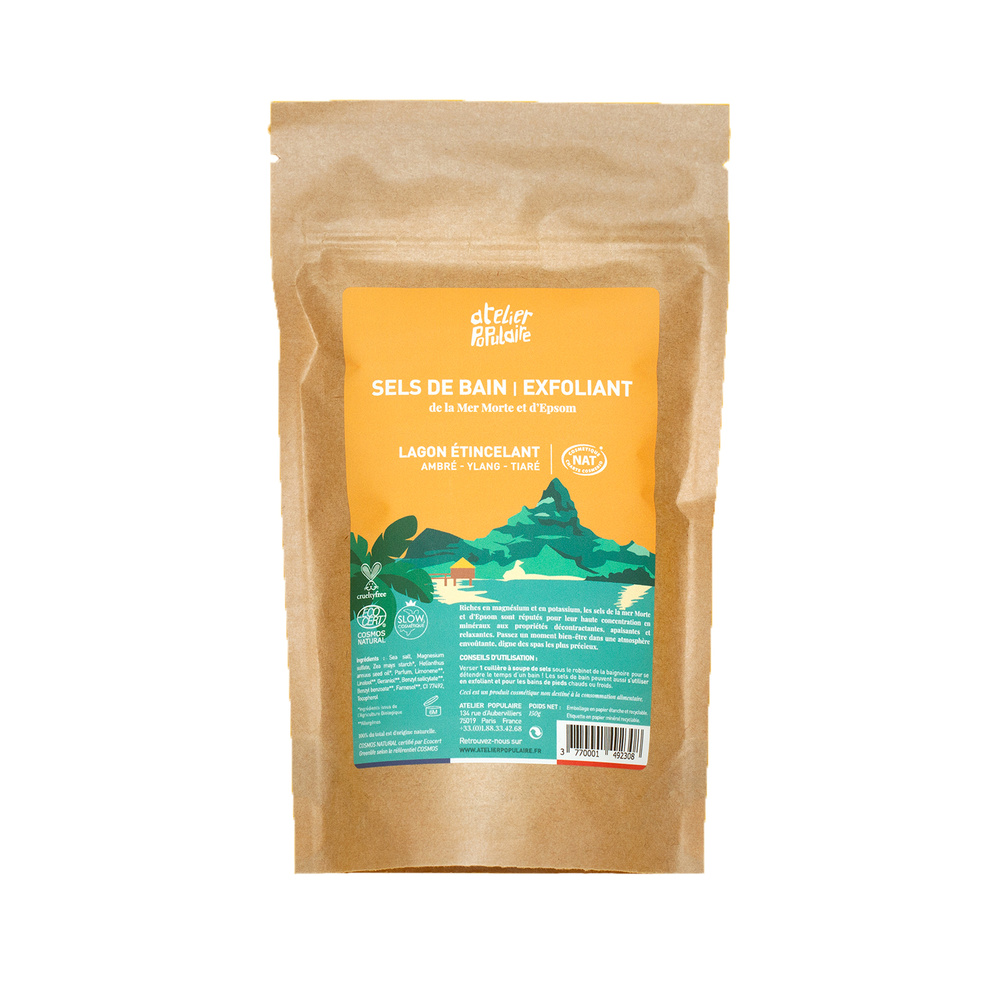 atelier populaire Sels de bain exfoliant | Lagon Étincelant | 150g Sels de bain