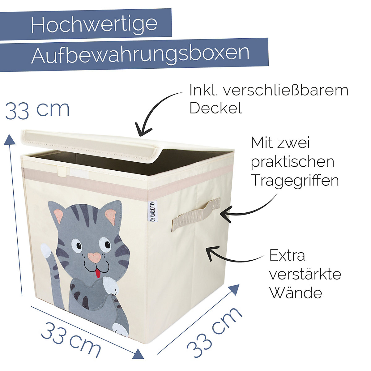 Aufbewahrungsboxen - 15 Motive I Spielzeugkiste mit Deckel I Boxen zur Aufbewahrung im Kallax Regal I Kinderzimmer Deko