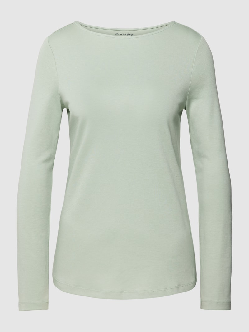 Longsleeve mit U-Boot-Ausschnitt in schilf