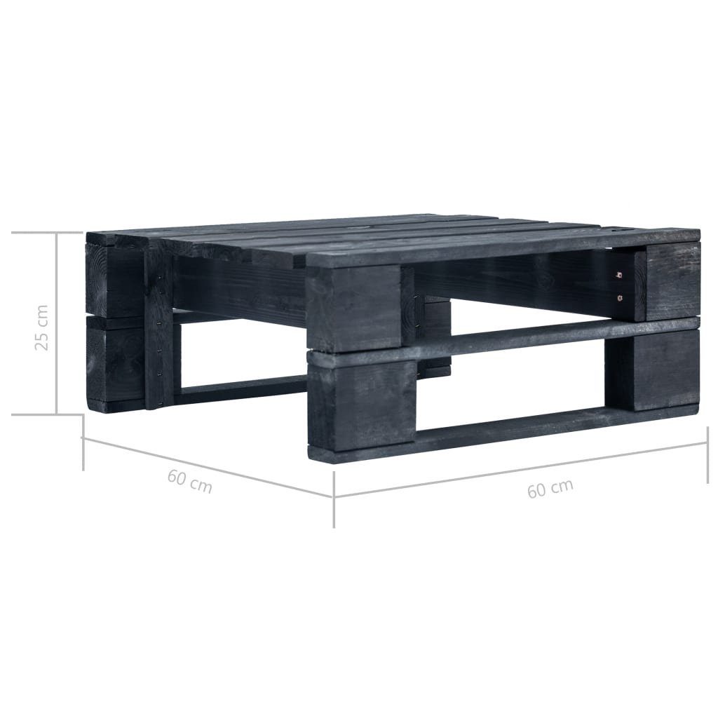 möbelando Gartenlounge-Hocker Astrid (LxBxH: 60x60x25 cm), aus Kiefer in Schwarz