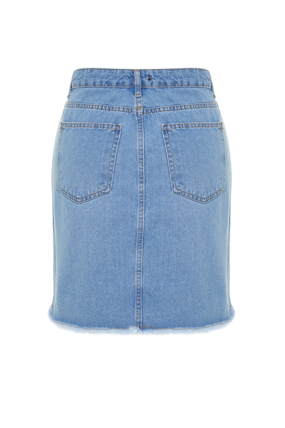 Trendyol Curve  Hellblauer Bleistift-Jeansrock mit hoher Taille TBSSS23AZ00006