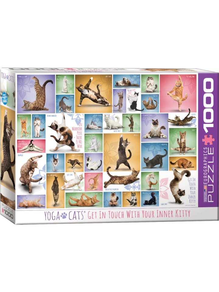 HUCH! Puzzle Yoga Cats in Bunt günstig kaufen onesize
