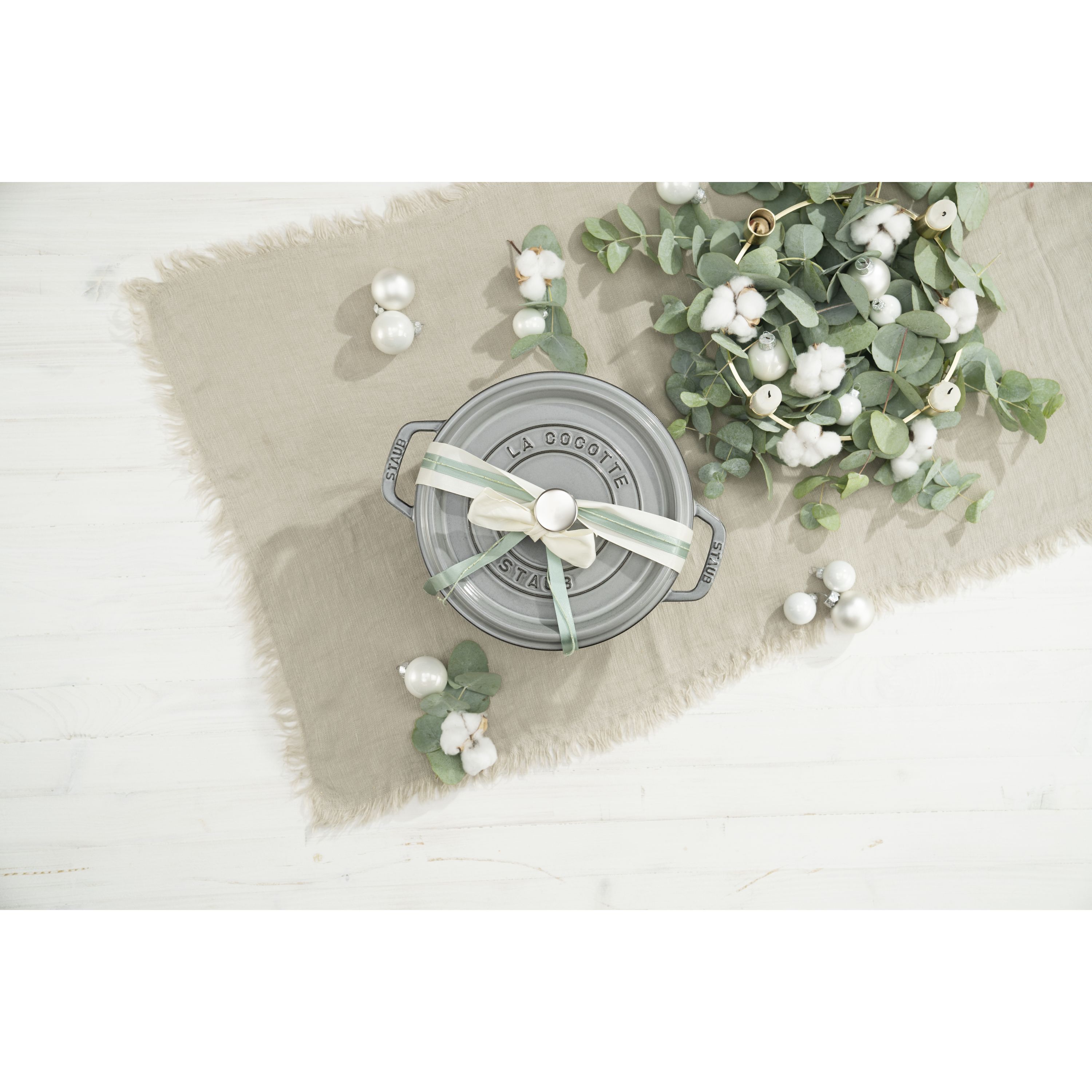 Cocotte 22 cm, rund, Graphit-Grau, Gusseisen