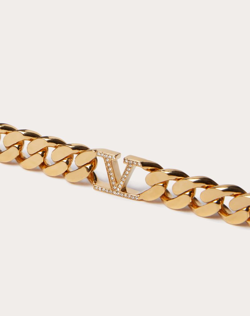 VLOGO KÆDEHALSKÆDE I METAL OG SWAROVSKI® KRYSTALER