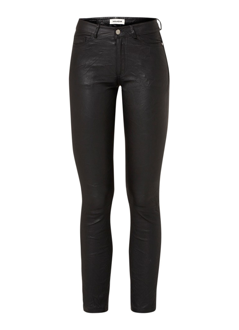 Zadig&Voltaire Phlame cropped skinny fit lambskin trousers with a crinkled finish