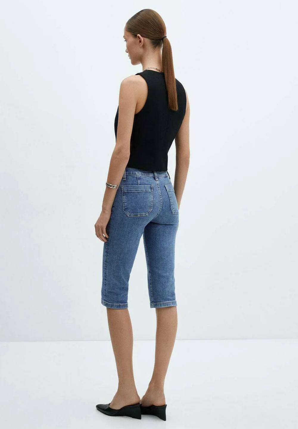 Mango LORA - Shorts vaqueros