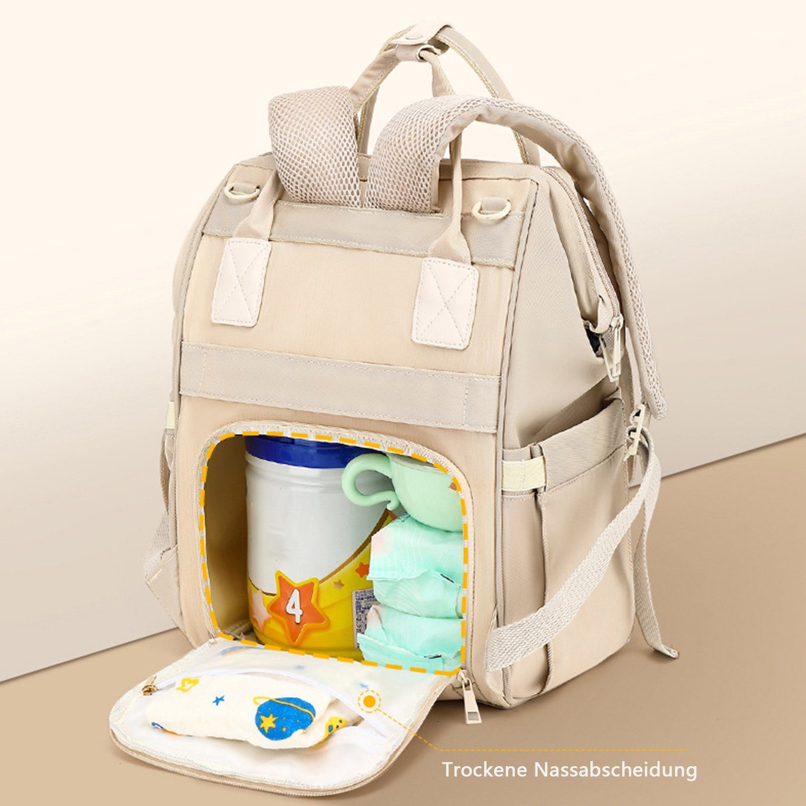REDOM Wickelrucksack Wickeltasche Rucksack Baby Multifunktions-Babytaschen wasserabweisend (Windeln Babyflasche Milchfläsche Rucksack Tasche mit USB-Anschluss, Multifunktional, Babytasche, Wickelrucksack), mit Kinderwagen-Haken