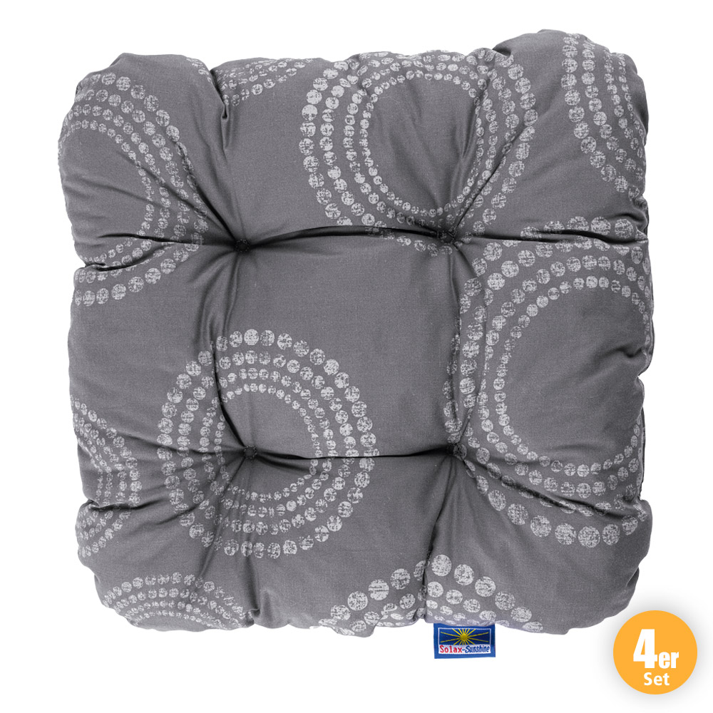 Solax Sunshine Sitzkissen, Kreise Anthrazit - 4er-Set