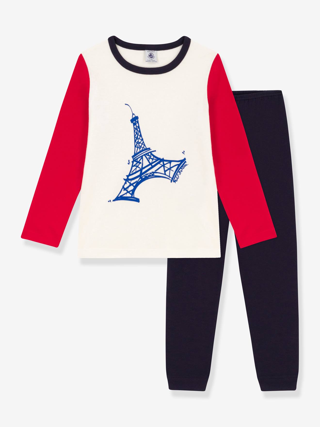 Pyjama en coton bio PETIT BATEAU marine