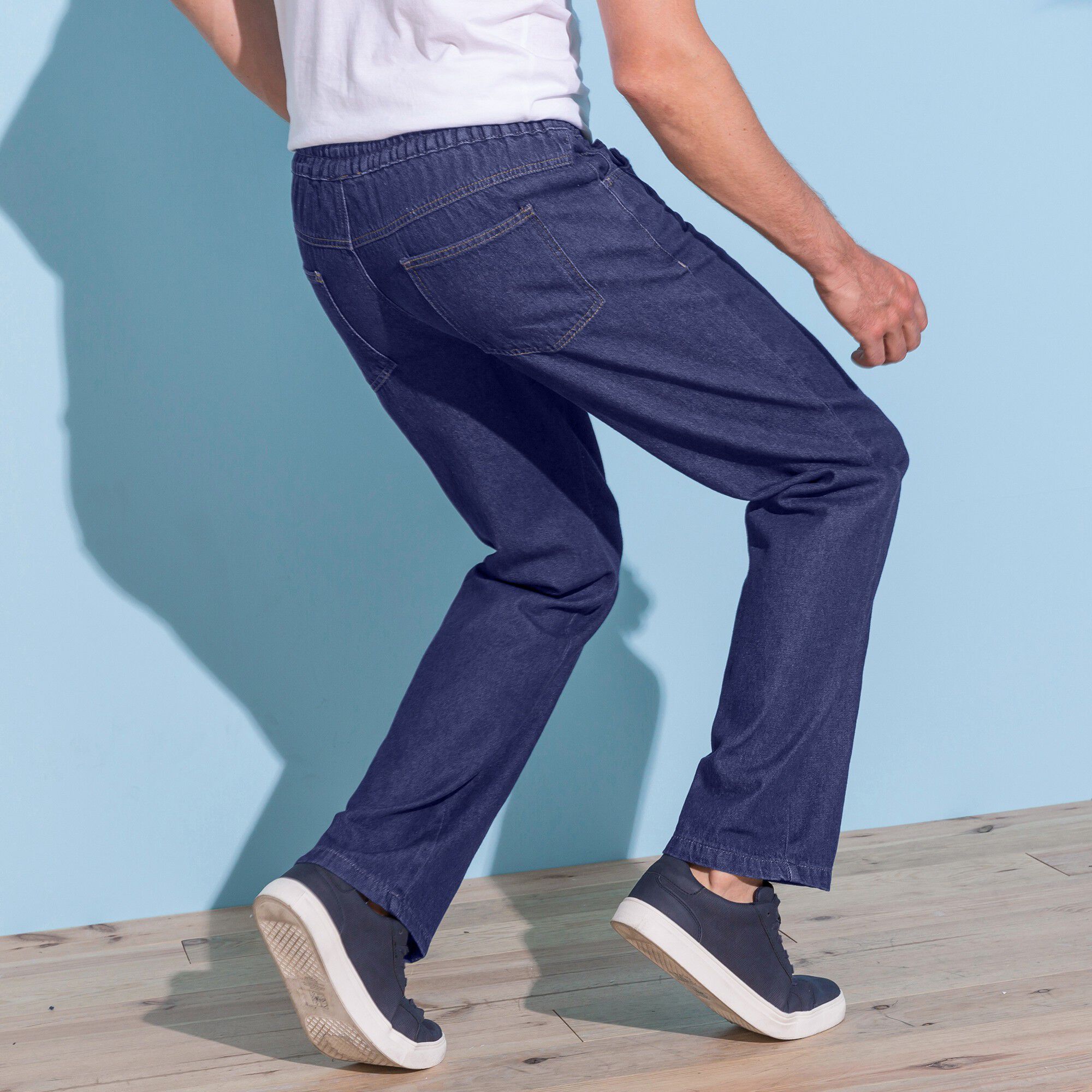 Jean denim léger taille élastiquée
