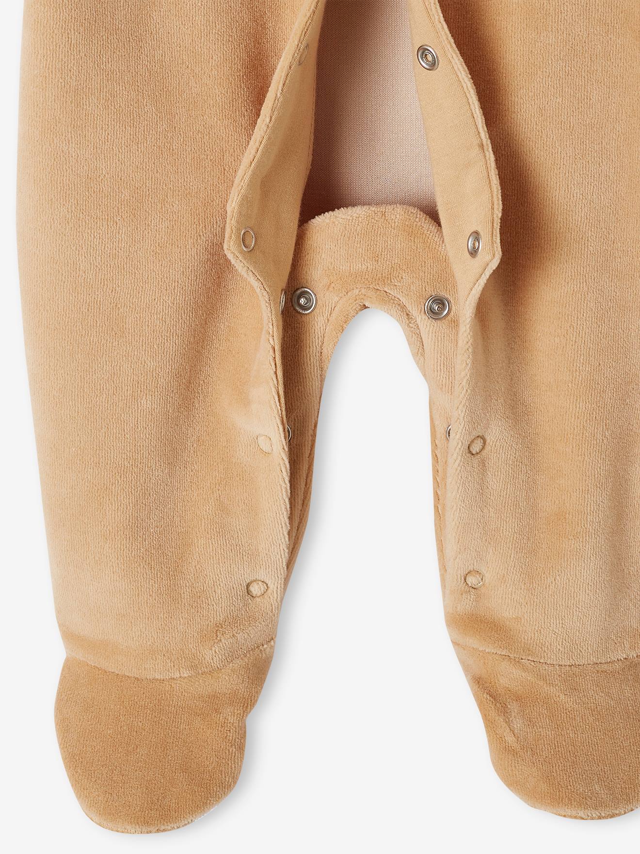 Lot de 2 dors-bien bébé en velours ouverture naissance cappuccino