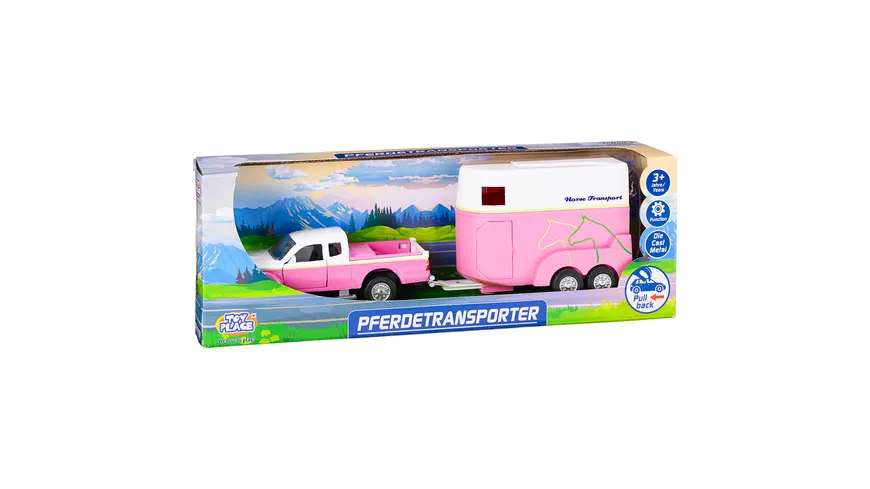 Müller - Toy Place - Pferdetransporter mit zu öffnenden Türen Die Cast Metal Pull back