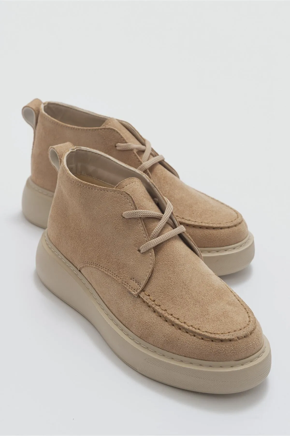 LuviShoes  Valve Damenstiefel aus dunkelbeigem Wildleder