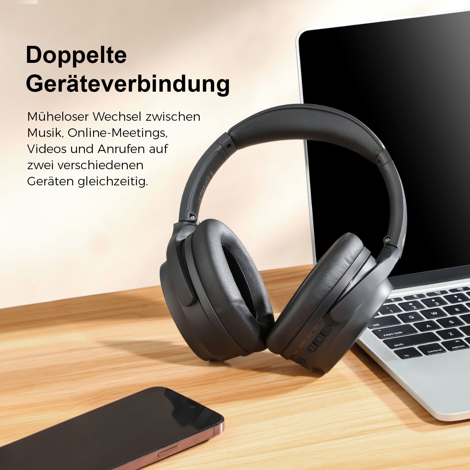 Edifier® WH700NB Kabellose aktive Geräuschunterdrückung Over-Ear-Kopfhörer (Aktiver Geräuschunterdrückung, Bluetooth 5.3, Doppelgeräte-Verbindung)