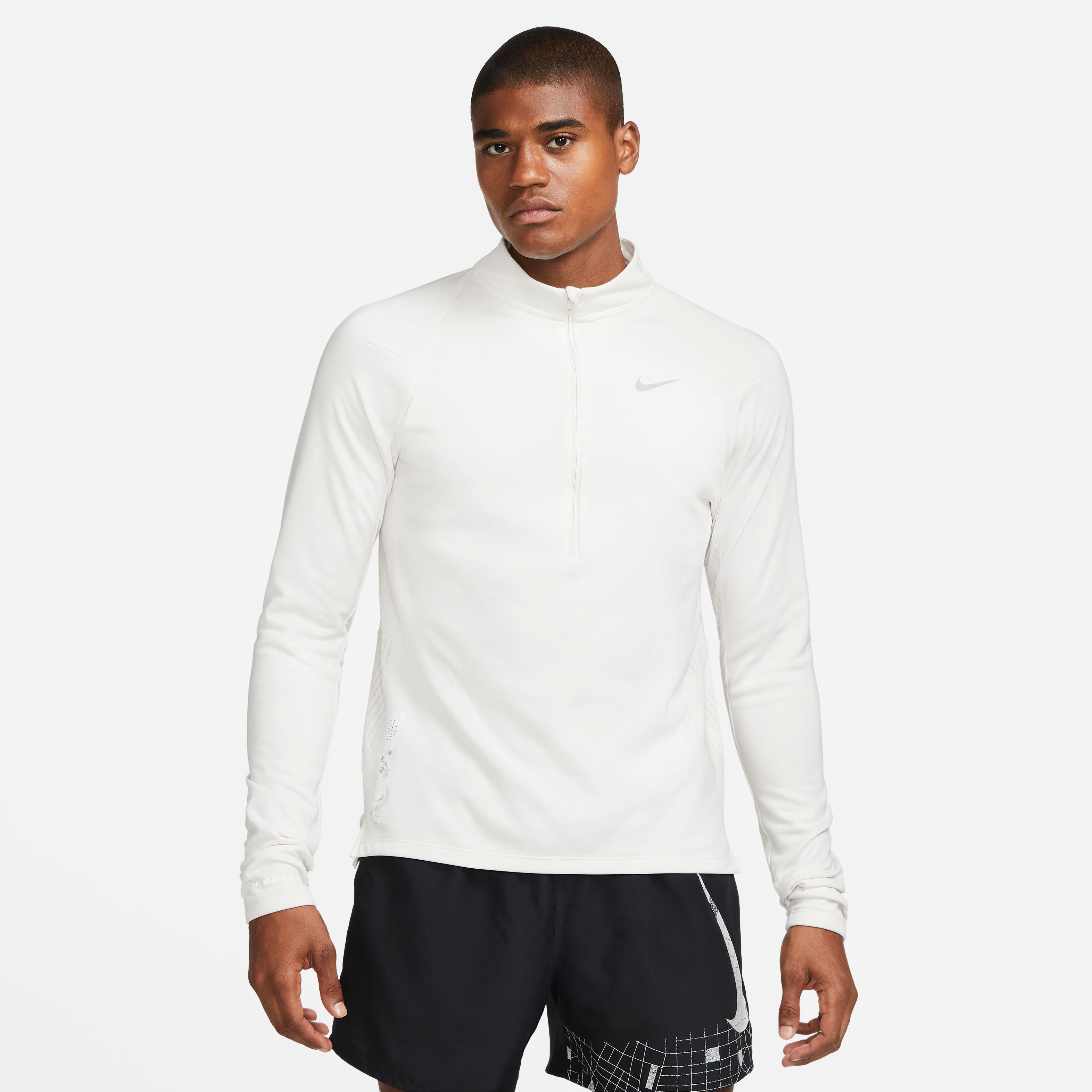 TF RDVN Element Half-Zip Lauftop Herren - Beige, Grau