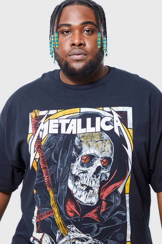 Plus T-Shirt mit lizenziertem Metallica Print