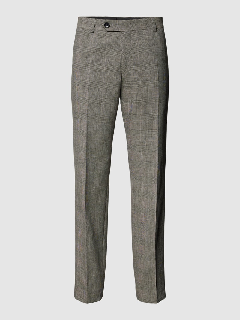 Chino mit Glencheck-Muster Modell 'Mace' in beige