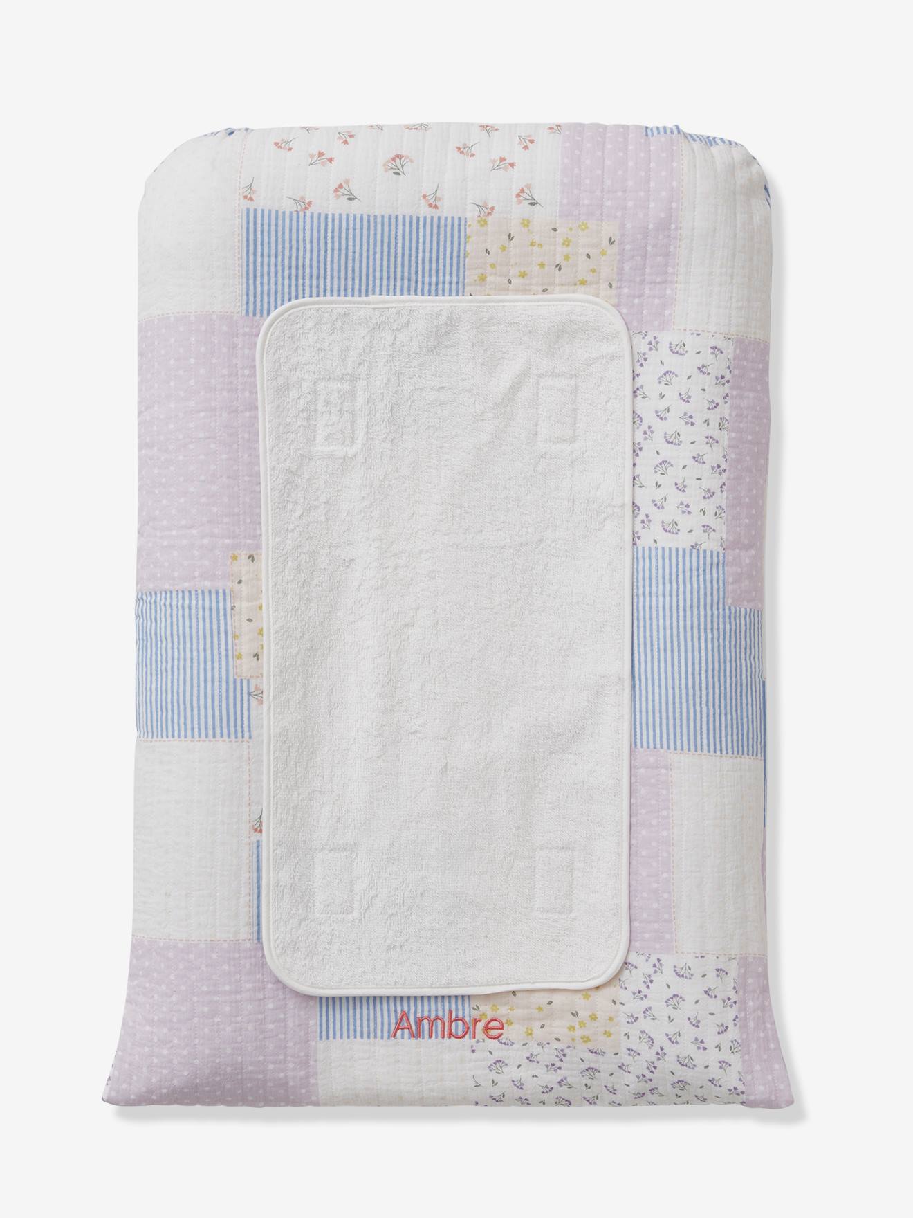 Vertbaudet Baby Wickelauflage-Set SOMMERHAUS, personalisierbar - mehrfarbig
