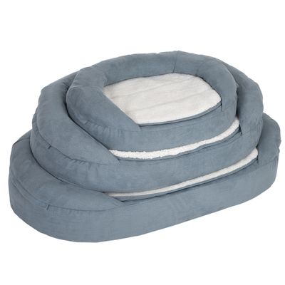 Hundebett Memory oval, grau-blau