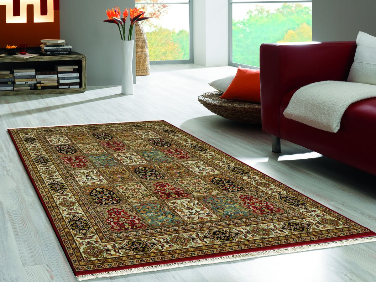 Teppich aus Indien Bachtiari rot 60 x 90 cm