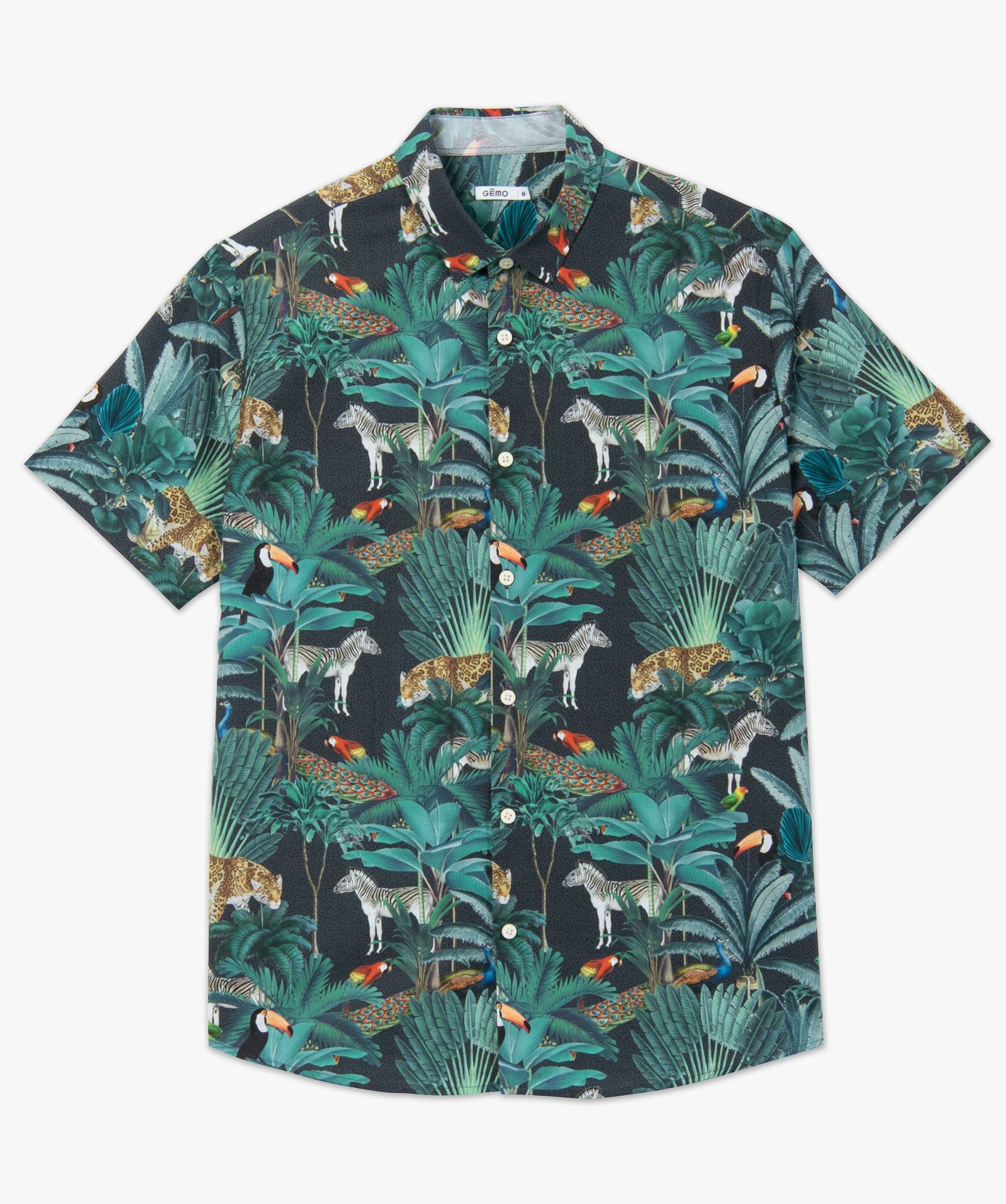 Chemise homme à manches courtes à motifs savane imprime | GEMO