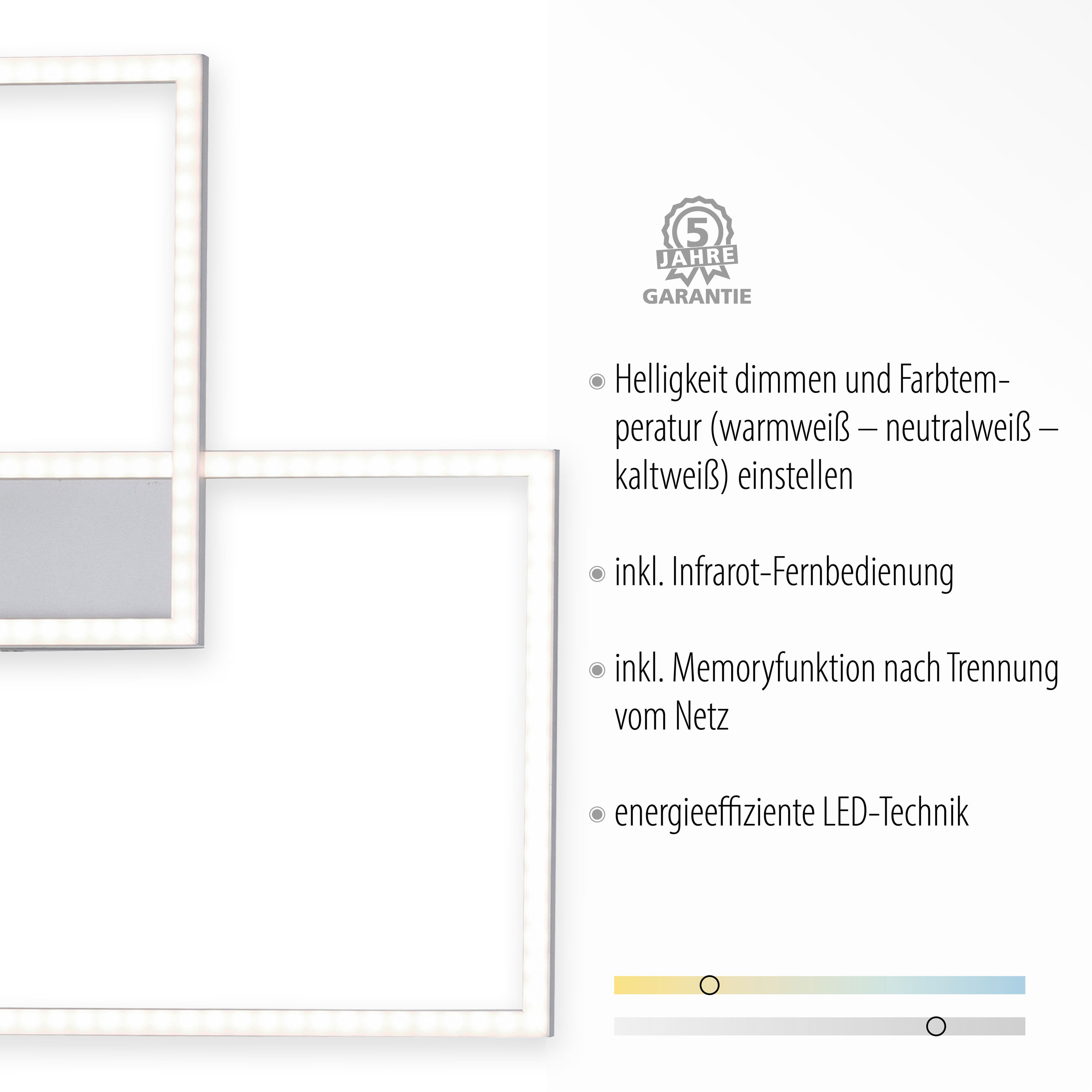 JUST LIGHT.LED-Deckenleuchte 2flg