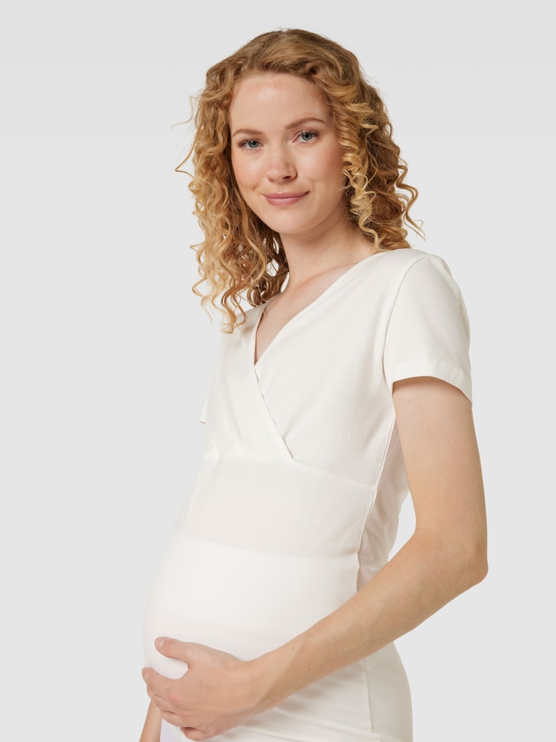 Umstands-T-Shirts mit V-Ausschnitt im 2er-Pack Modell 'KATE' in weiß