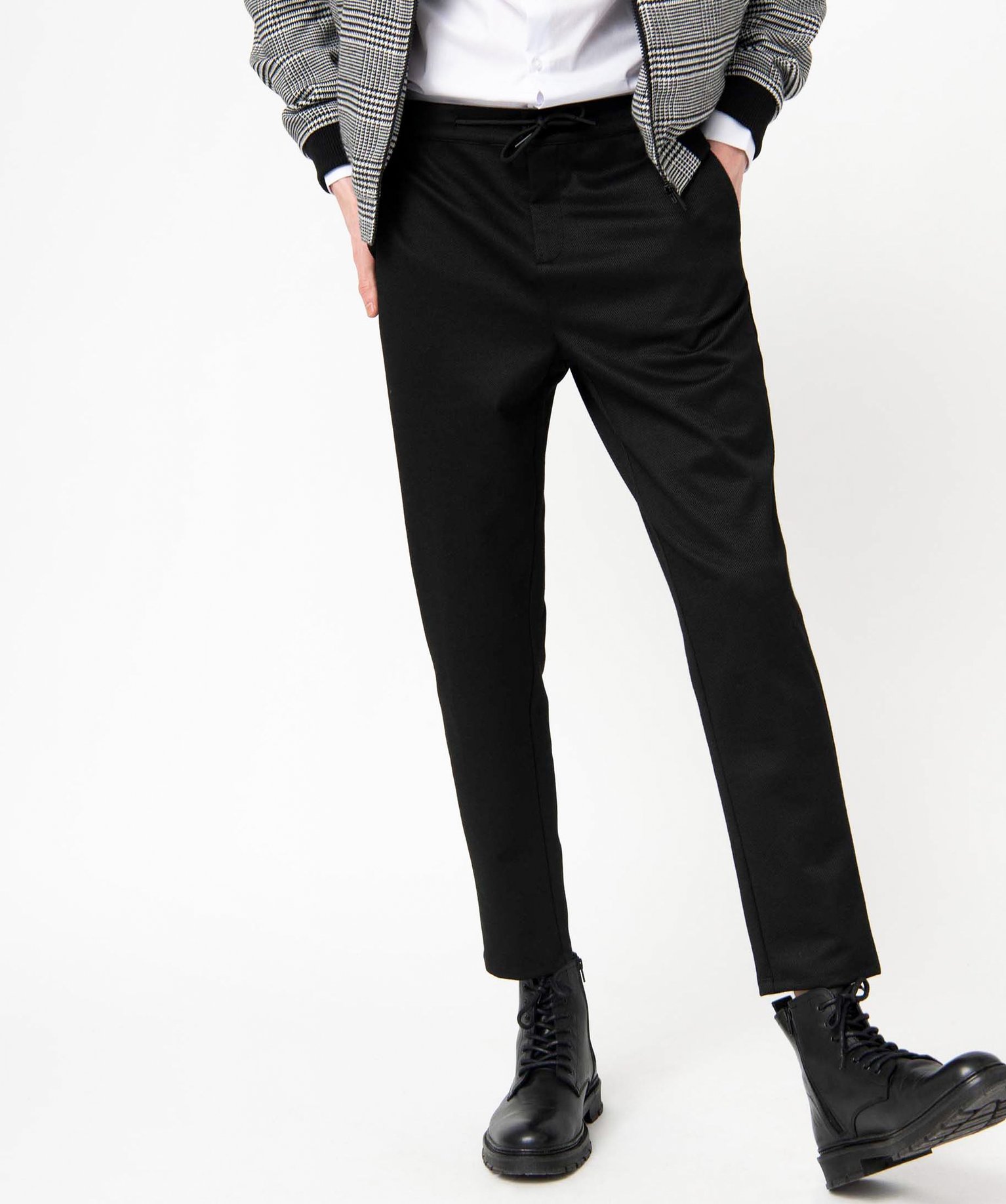 Pantalon homme en maille piquée noir | GEMO